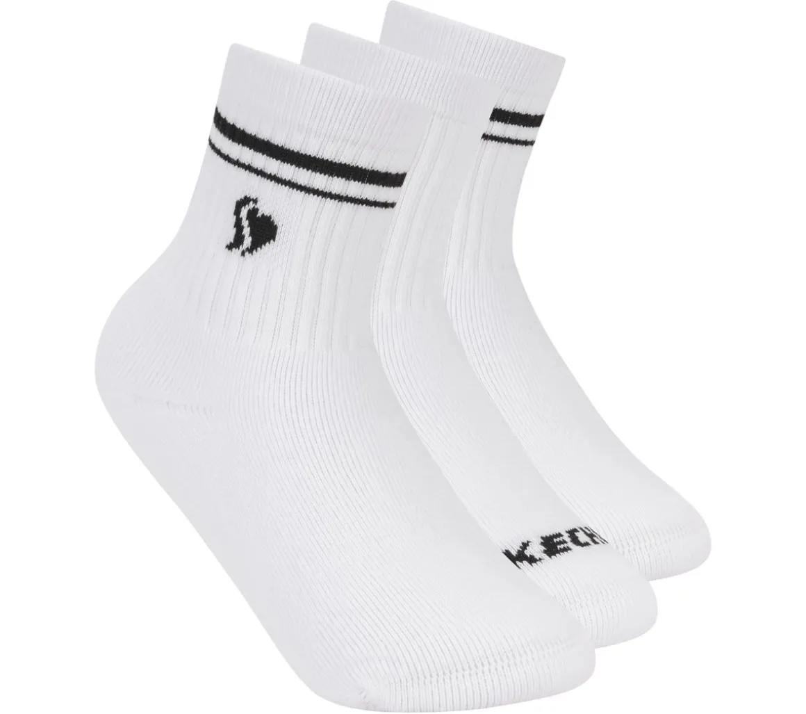 3 Pack Girls' Low Crew Ribbed Socks