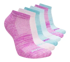 6 Pack Girls' Low Cut Color Stripe Socks