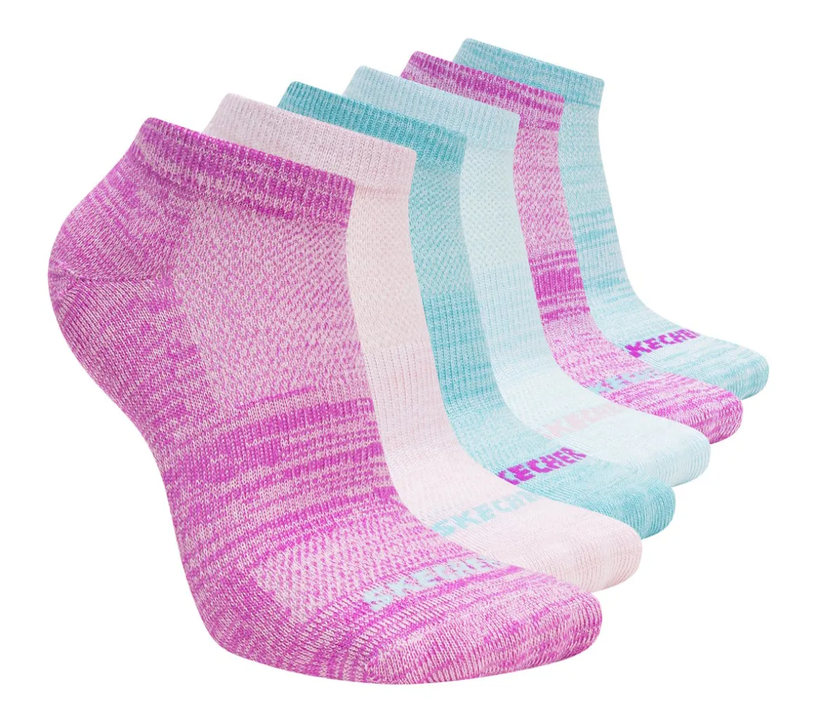 6 Pack Girls' Low Cut Color Stripe Socks