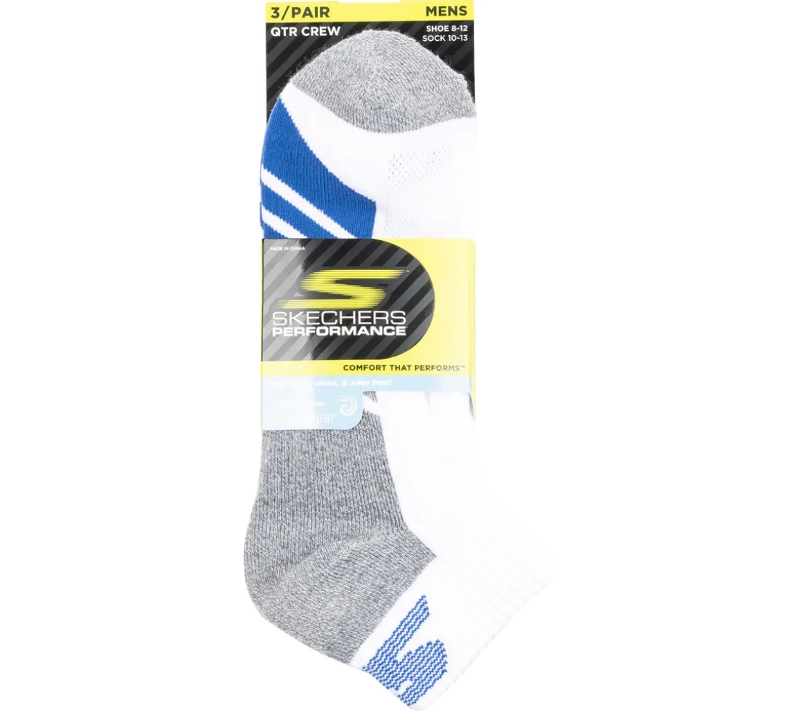 3 Pack Men's Half Terry Quarter Crew Socks