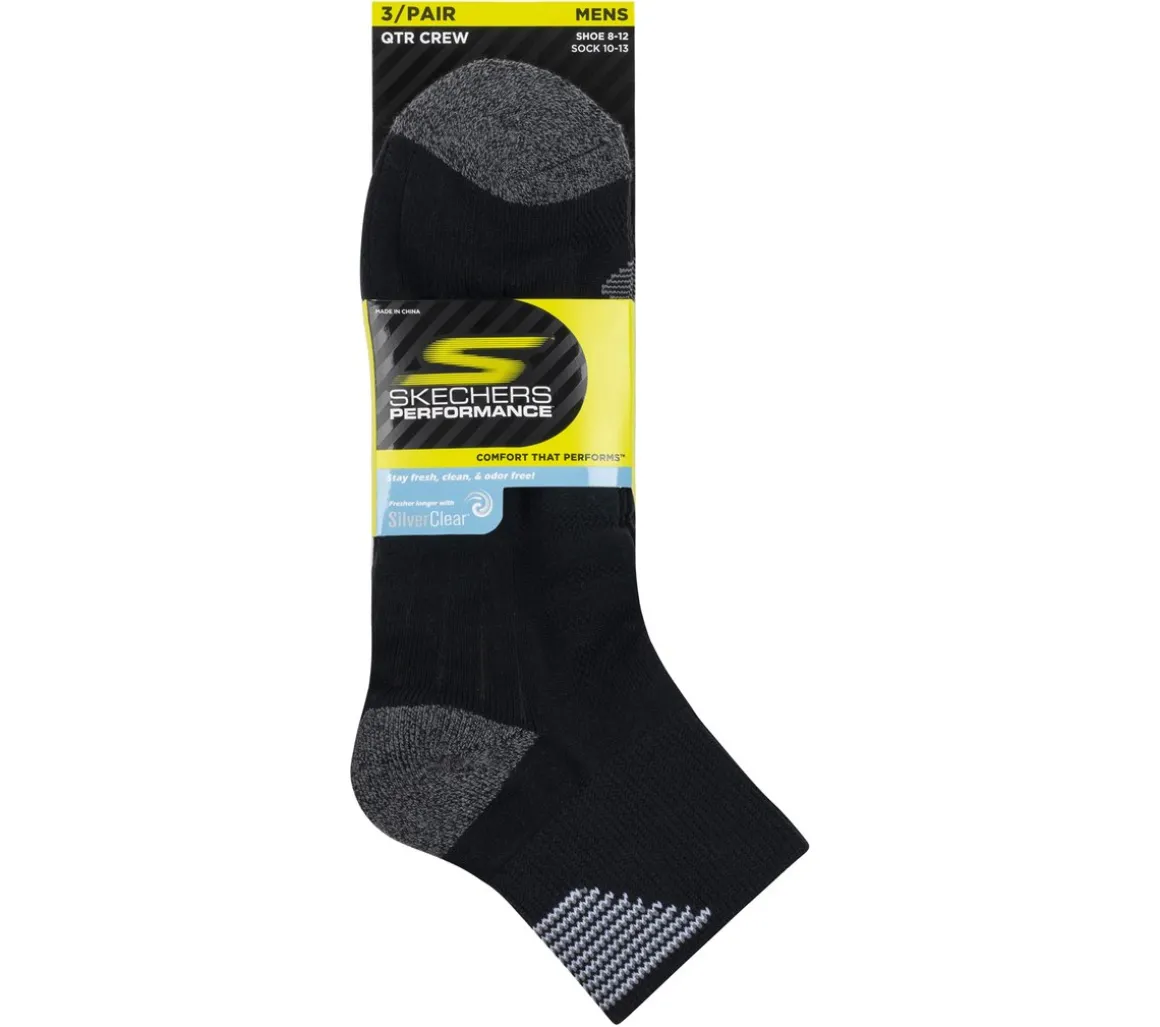 3 Pack Men's Half Terry Quarter Crew Socks