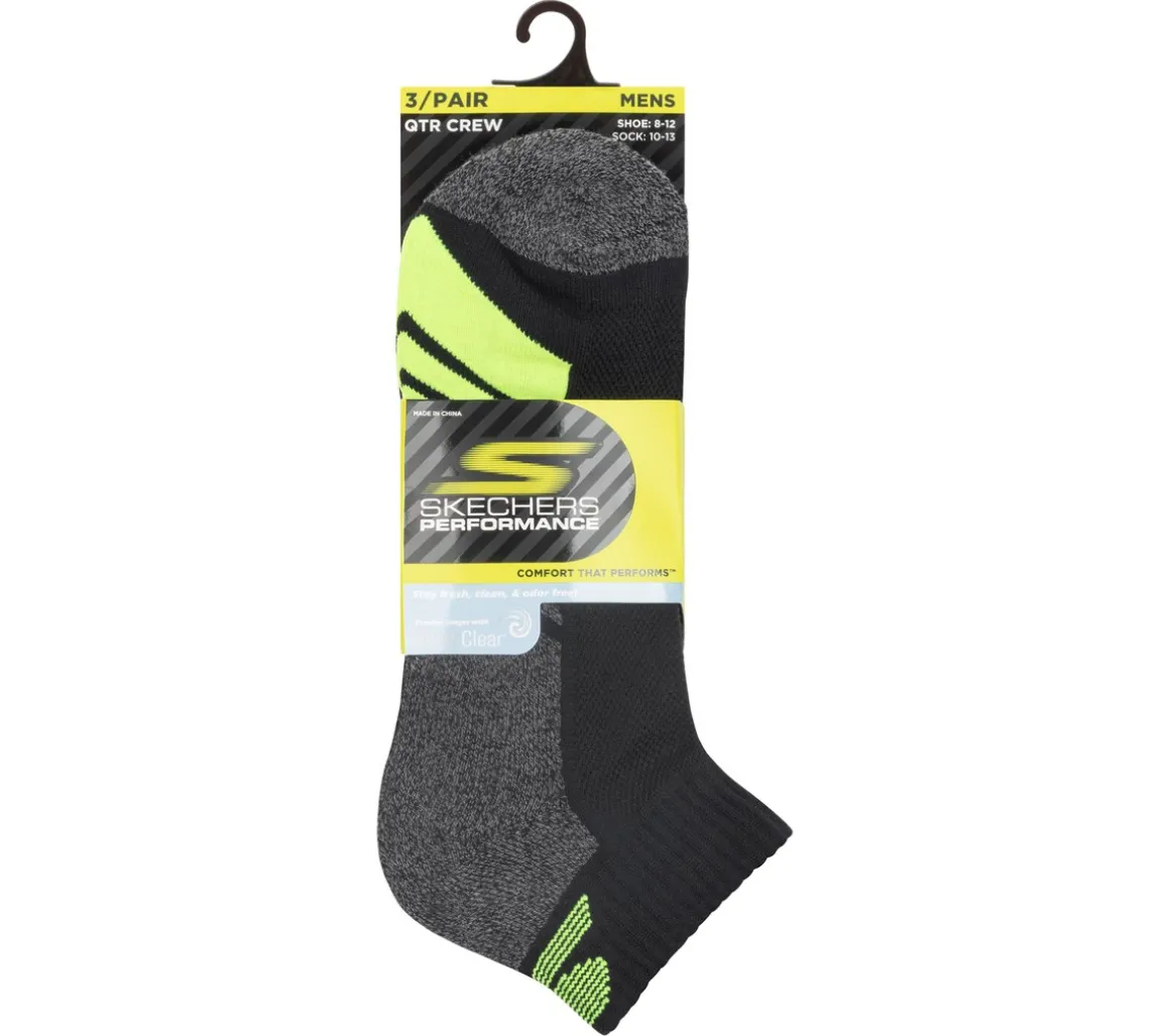 3 Pack Men's Half Terry Quarter Crew Socks